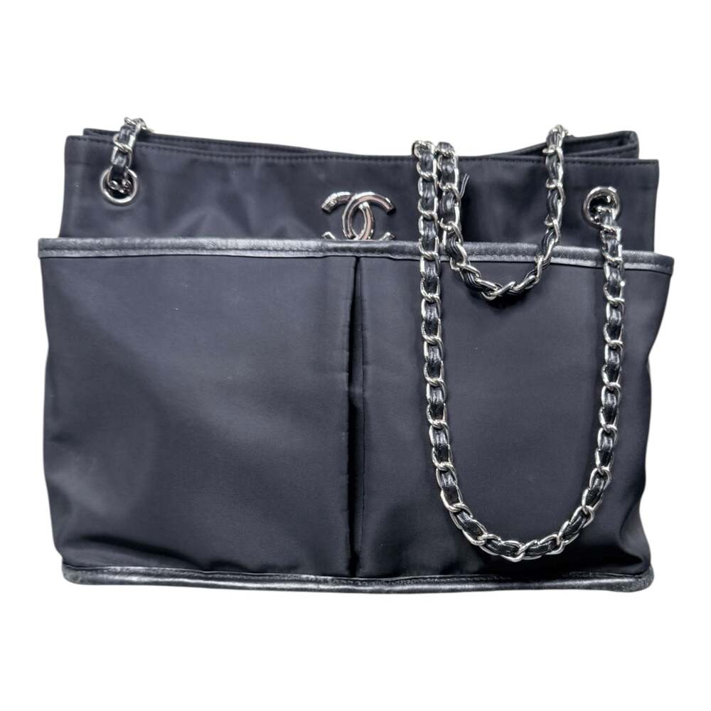 Chanel Natural Beauty Tote Black Nylon with Silver-Tone Hardware